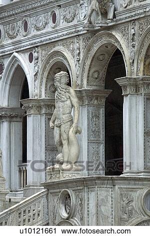 Stock Image - Colonnade of inside courtyard of Doges Palace. Fotosearch