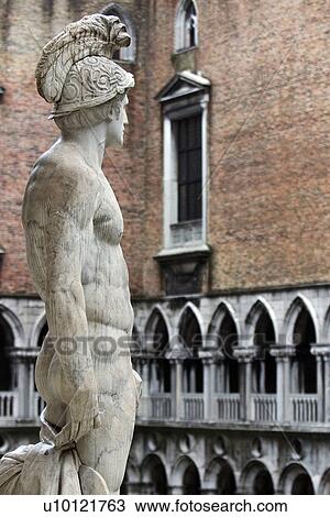Stock Image - Colonnade of inside courtyard of Doges Palace. Fotosearch