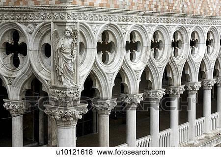 Stock Photo - Colonnade on front of Doges Palace. Fotosearch