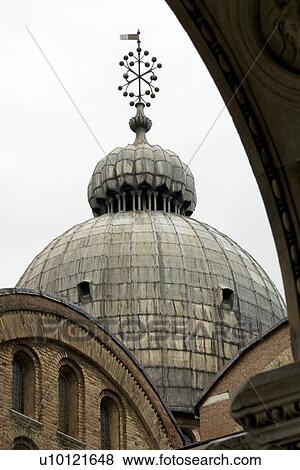 Stock Photo - Ornamentation on top of the Ascension Dome of Basilica San Marco. Fotosearch