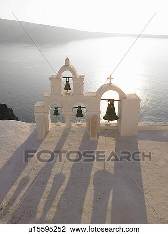 Stock Image - Church bells, sea view. Fotosearch