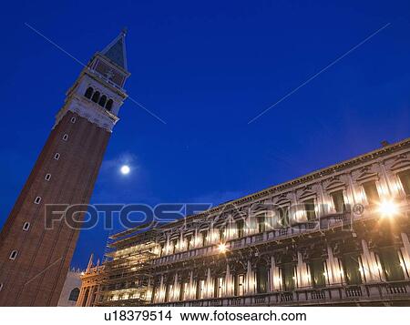 Picture - Piazza San Marco at night. Venice, Italy.. Fotosearch