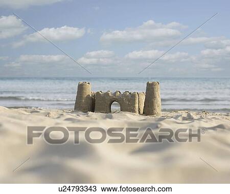 Sandcastle by the beach View Large Photo Image Stock Image - Sandcastle by the beach. Fotosearch