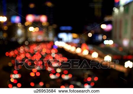 Picture - China, Shanghai, blurred motion of xujiahui. Fotosearch