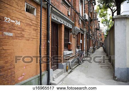 China, Shanghai, old apartment buildings View Large Photo Image Stock Photo - China, Shanghai, old apartment buildings. Fotosearch