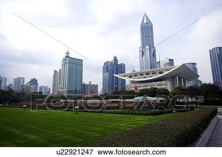 China, Shanghai, Shanghai Grand Theater at People's Square View Large Photo Image Stock Photo - China, Shanghai, Shanghai Grand Theater at People's Square. Fotosearch