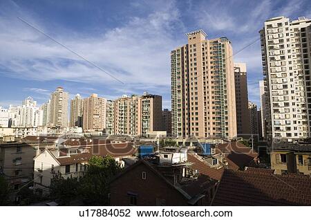Contrast of old and new residence View Large Photo Image Stock Image - Contrast of old and new residence. Fotosearch