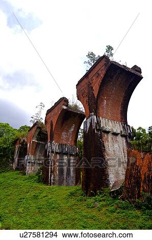 Remains of Longteng bridge, Miaoli county, Taiwan View Large Photo Image Picture - Remains of Longteng bridge, Miaoli county, Taiwan. Fotosearch