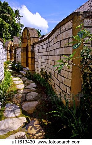 Stock Image - A path paved with stone. Fotosearch