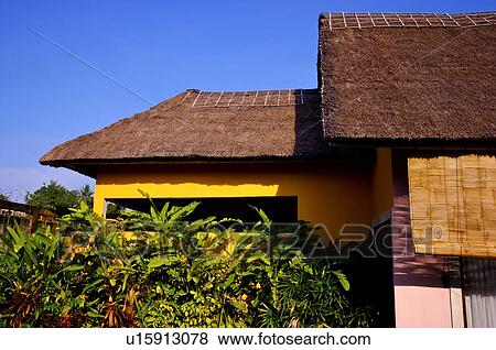 Roof of massage house, Bali, Indonesia View Large Photo Image Stock Photo - Roof of massage house, Bali, Indonesia. Fotosearch
