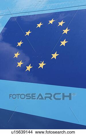 Picture - Banner, Blue, Council Of Europe, Day, Detail. Fotosearch