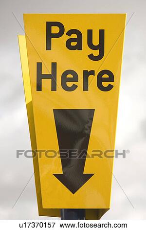Stock Photo - Close-Up, Information Board, Focus On Foreground, Day, Arrow Sign. Fotosearch