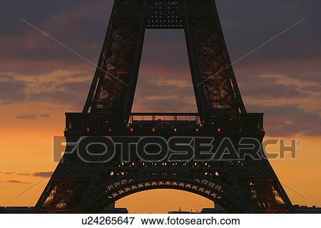 Stock Photo - Eiffel, day, establishment, dawn, tower, landmark. Fotosearch