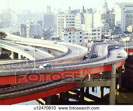 Stock Image - Edobashi high way junction in Showa. Fotosearch