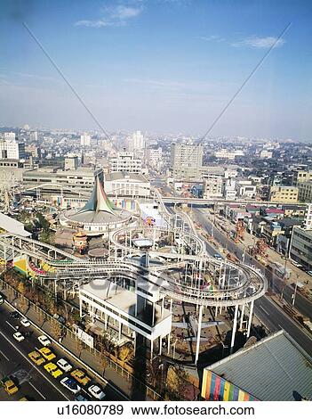 Kourakuen Amusement Park in Showa View Large Photo Image Stock Photo - Kourakuen Amusement Park in Showa. Fotosearch