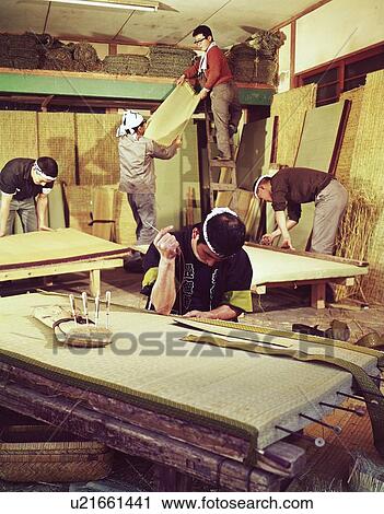 Men making Tatami mats View Large Photo Image Stock Image - Men making Tatami mats. Fotosearch
