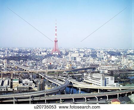 Stock Image - Tokyo Tower in Showa. Fotosearch