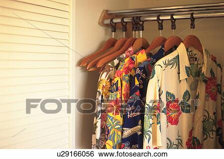 Aloha Shirt in Closet, Side View View Large Photo Image Stock Photograph - Aloha Shirt in Closet, Side View. Fotosearch