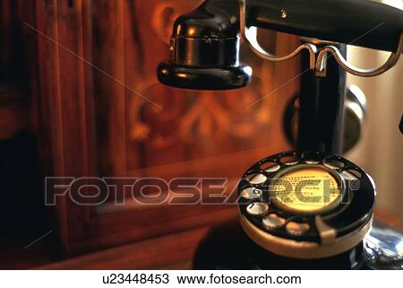Stock Image - Antique Telephone, Close Up, Differential Focus. Fotosearch