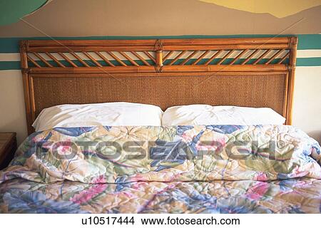 Picture - Bed in Hotel Room, Close Up, High Angle View. Fotosearch