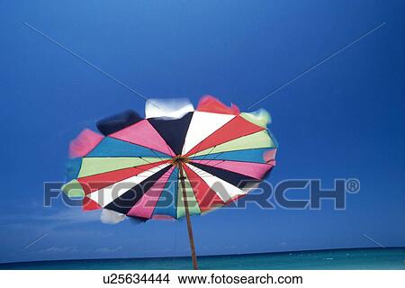 Colorful Beach Umbrella, Low Angle View View Large Photo Image Picture - Colorful Beach Umbrella, Low Angle View. Fotosearch