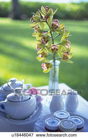 Stock Photo - Outside Table Set, Close Up, Differential Focus . Fotosearch