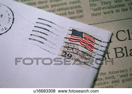 Stamp on Envelop, High Angle View, Close Up, Differential Focus View Large Photo Image Stock Photo - Stamp on Envelop, High Angle View, Close Up, Differential Focus. Fotosearch