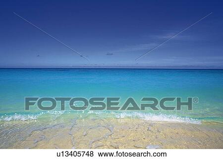 Stock Photo - Blue Sky and the Beach of Miyako-jima, Japan, Pan Focus, Copy Space. Fotosearch