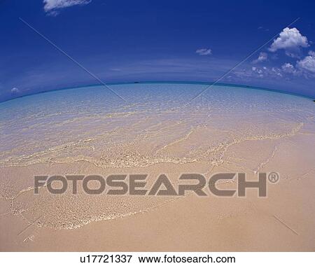Gentle Waves Lapping at the Sandy Beach, Fish-eye, Pan Focus View Large Photo Image Stock Photo - Gentle Waves Lapping at the Sandy Beach, Fish-eye, Pan Focus. Fotosearch