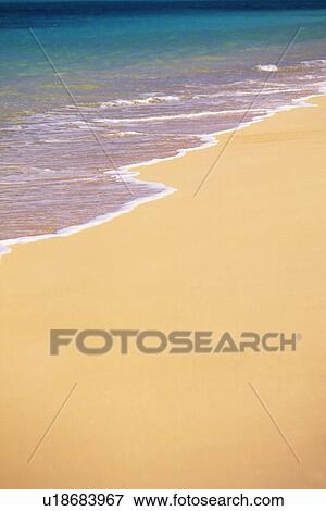 Gentle Waves of the Tropical Beach, Copy Space View Large Photo Image Stock Photo - Gentle Waves of the Tropical Beach, Copy Space. Fotosearch