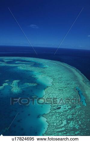 Stock Photography - Great Barrier Reef, Australia, Aerial View, Oceania. Fotosearch
