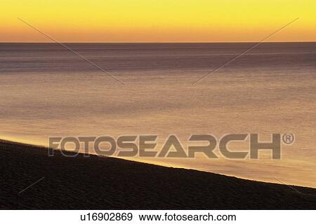 Sunset Beach, High Angle View, Pan Focus View Large Photo Image Stock Photo - Sunset Beach, High Angle View, Pan Focus. Fotosearch