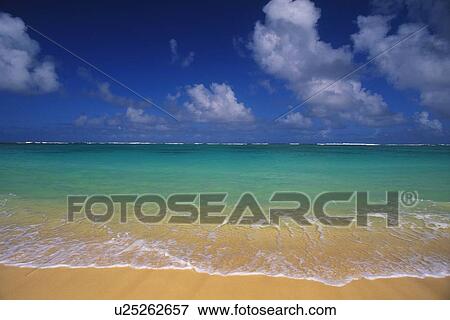 Tropical Beach and Clouds Sailing in the Blue Sky, Pan Focus View Large Photo Image Stock Photo - Tropical Beach and Clouds Sailing in the Blue Sky, Pan Focus. Fotosearch
