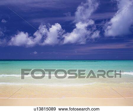 Tropical Beach and the Clouds Sailing in the Blue Sky, Pan Focus View Large Photo Image Stock Photo - Tropical Beach and the Clouds Sailing in the Blue Sky, Pan Focus. Fotosearch