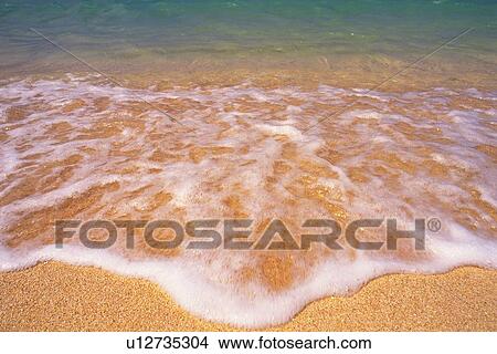 Waves of Tropical Beach, High Angle View View Large Photo Image Picture - Waves of Tropical Beach, High Angle View. Fotosearch