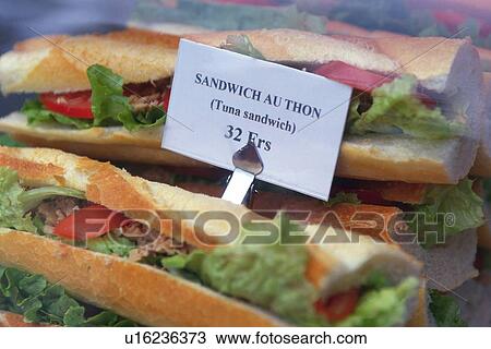 Closed Up Image of Two Tune Sandwiches, a Sign Showing the Price, High Angle View, Paris, France View Large Photo Image Stock Image - Closed Up Image of Two Tune Sandwiches, a Sign Showing the Price, High Angle View, Paris, France. Fotosearch