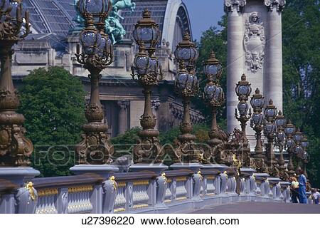 Stock Image - Image of a Decorated Bridge, Side View, Paris, France. Fotosearch