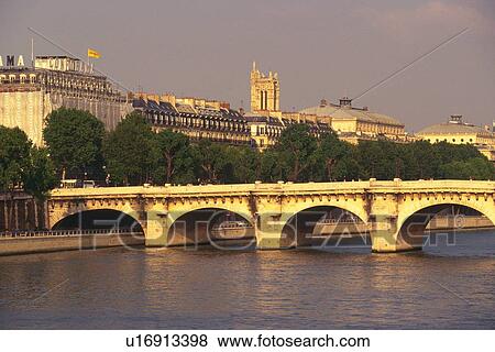 Stock Photo - Image of a Huge Bridge Spreading Over the Seine, Side View, Paris, France. Fotosearch