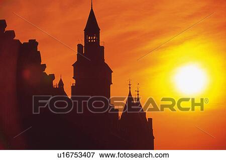Image of a Huge Building Formed as a Castle by Sunset, Low Angle View, Paris, France View Large Photo Image Stock Photo - Image of a Huge Building Formed as a Castle by Sunset, Low Angle View, Paris, France. Fotosearch
