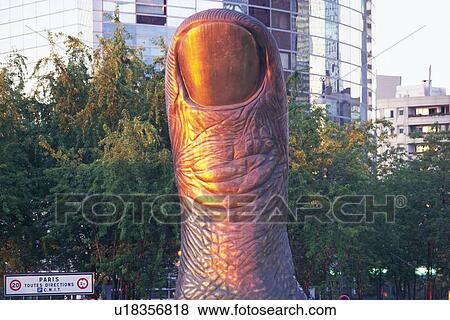 Stock Photo - Image of a Huge Thumb Made of Metal, Front View, Paris, France. Fotosearch