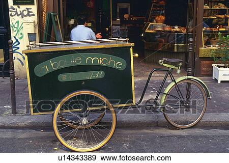 Image of a Little Wagon for Bread Delivery, Side View, Paris, France View Large Photo Image Stock Photo - Image of a Little Wagon for Bread Delivery, Side View, Paris, France. Fotosearch