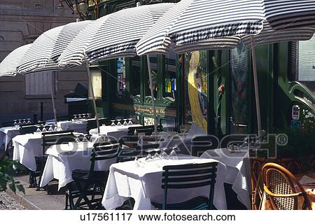 Stock Photo - Image of an Open Café in Paris, Side View, Paris, France. Fotosearch