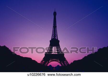 Stock Photograph - Image of the Eiffel Tower By Sunset, Low Angle View, Paris, France. Fotosearch