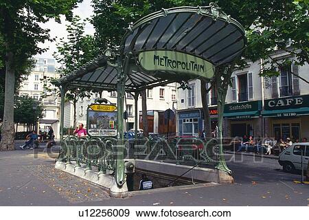Image of the Entrance of a Subway Station, Side View, Paris, France View Large Photo Image Stock Photo - Image of the Entrance of a Subway Station, Side View, Paris, France. Fotosearch