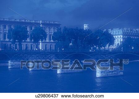 Image of the Pont des Arts on a Foggy Day, Side View, Paris, France View Large Photo Image Stock Photo - Image of the Pont des Arts on a Foggy Day, Side View, Paris, France. Fotosearch