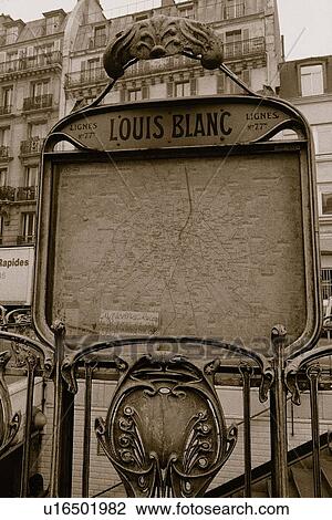 Stock Image - Closed Up Image of a Streetmap, Front View, Paris, France. Fotosearch
