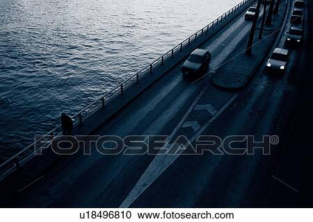 Image of a Highway in Paris Next to a Lake, High Angle View, Paris, France View Large Photo Image Stock Image - Image of a Highway in Paris Next to a Lake, High Angle View, Paris, France. Fotosearch