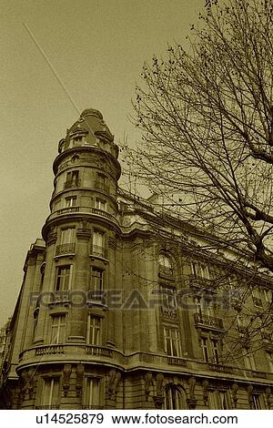 Image of a Parisian Apartment House And a Tree In Front of It, Low Angle View, Paris, France View Large Photo Image Stock Photo - Image of a Parisian Apartment House And a Tree In Front of It, Low Angle View, Paris, France. Fotosearch