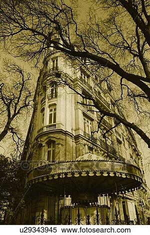 Image of a Parisian Apartment House Surrounded By Trees, Low Angle View, Side View, Paris, France View Large Photo Image Stock Photography - Image of a Parisian Apartment House Surrounded By Trees, Low Angle View, Side View, Paris, France. Fotosearch