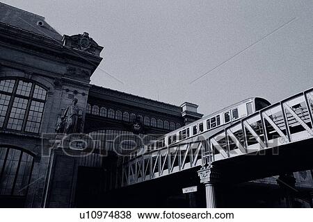 Image of a Train Station From Outside, Low Angle View, Paris, France View Large Photo Image Stock Photo - Image of a Train Station From Outside, Low Angle View, Paris, France. Fotosearch